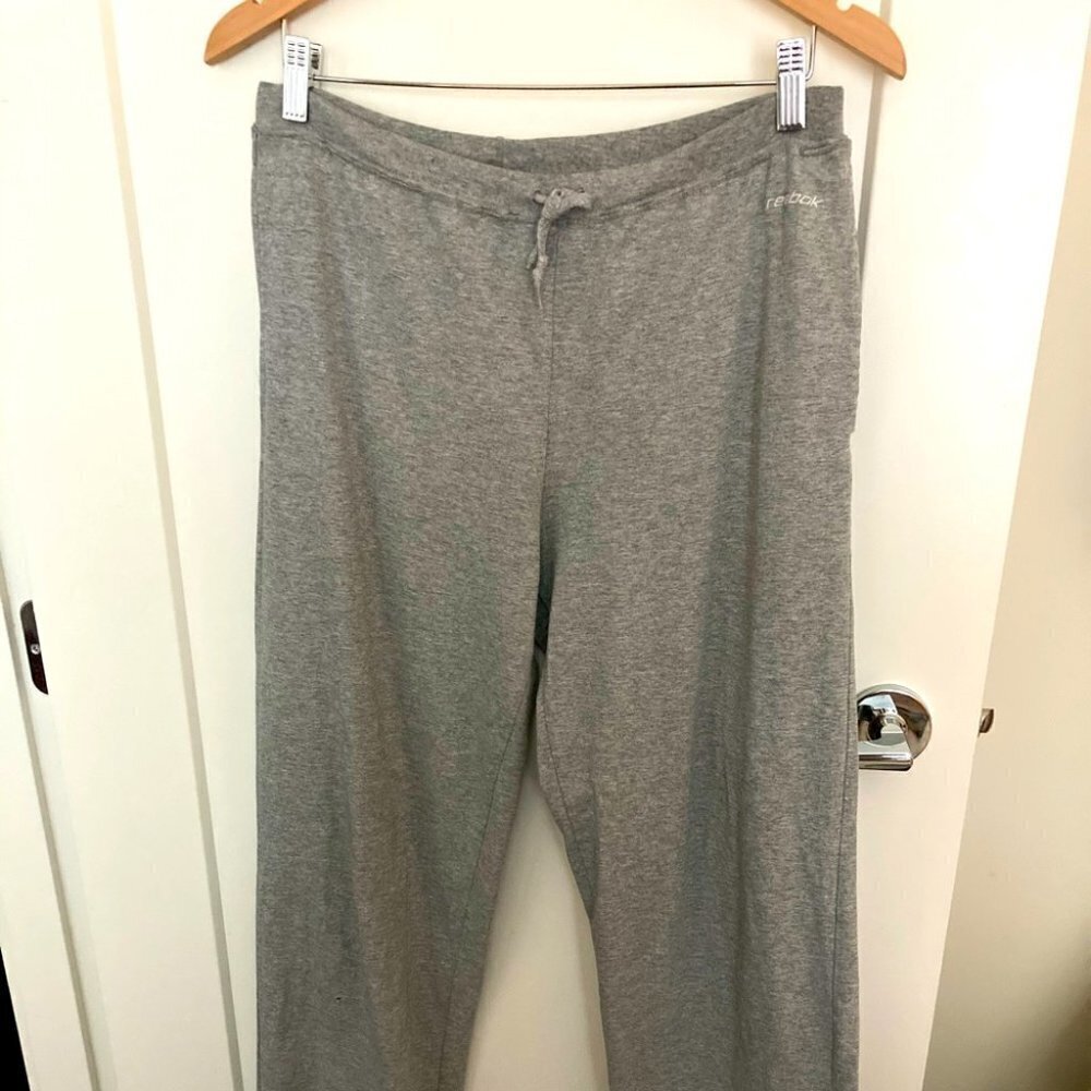 REEBOK Sz M Relaxed Pants w/ Drawstring Jersey Knit Leisurewear Athleisure